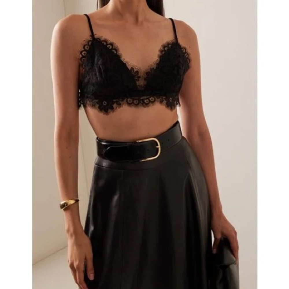 NWT ZIMMERMANN illustration lace bralette black 0